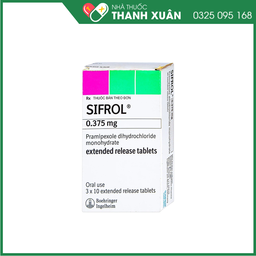 Sifrol 0,375mg thuốc điều trị các dấu hiệu và triệu chứng của bệnh Parkinson vô căn